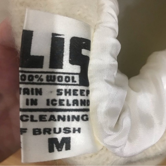 ALIS Vintage Iceland 100% Wool Maxi Skirt Cream Black Women's Size Medium - Picture 10 of 13